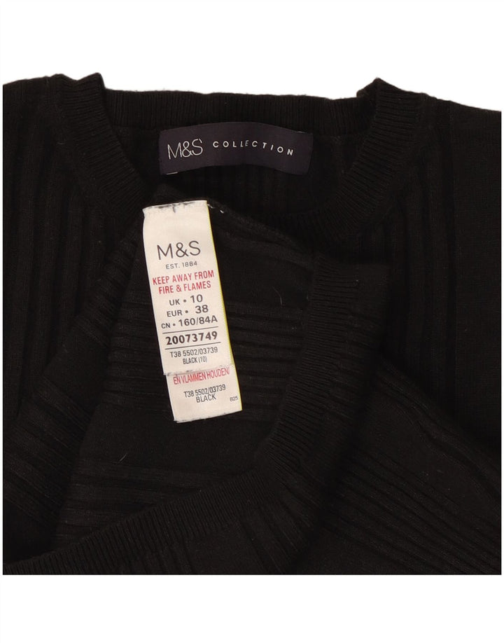 Marks & Spencer Damski sweter z okrągłym dekoltem, UK 10, mały, czarny