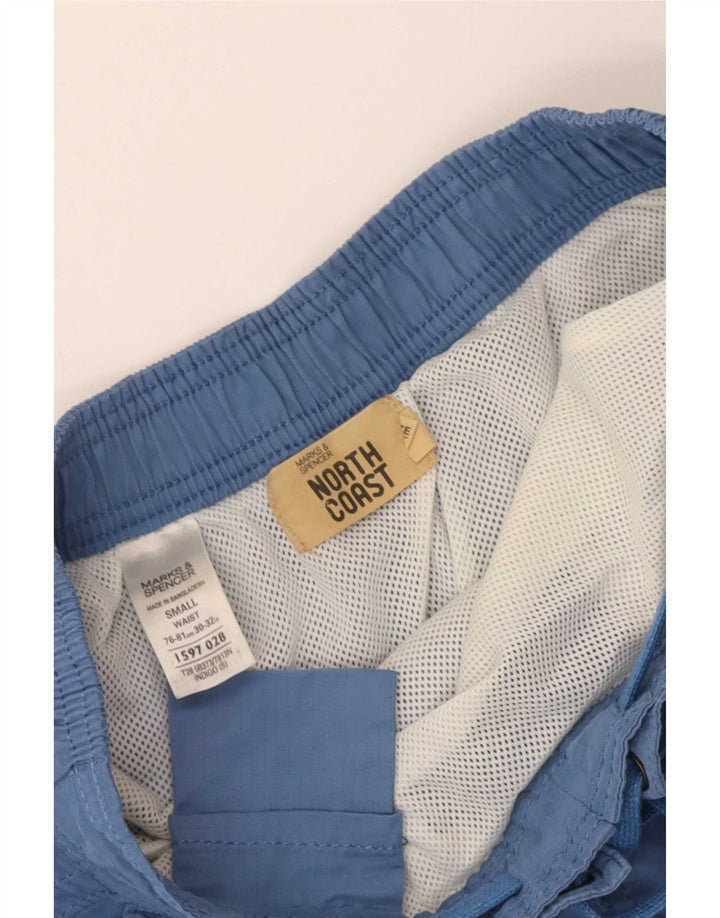 Męskie spodenki kąpielowe Marks & Spencer Cargo, małe, niebieskie, poliestrowe