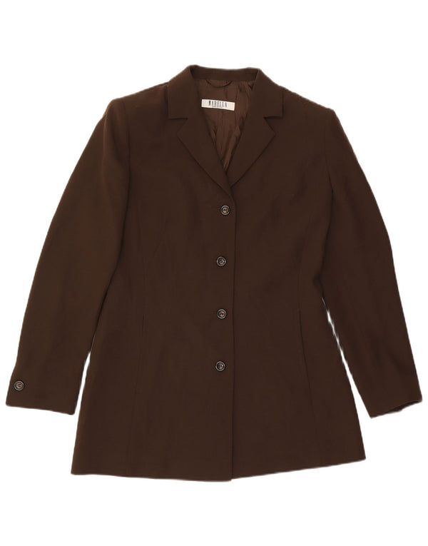 Marella Damska marynarka zapinana na 4 guziki UK 12 Średni brązowy wełniany klasyk