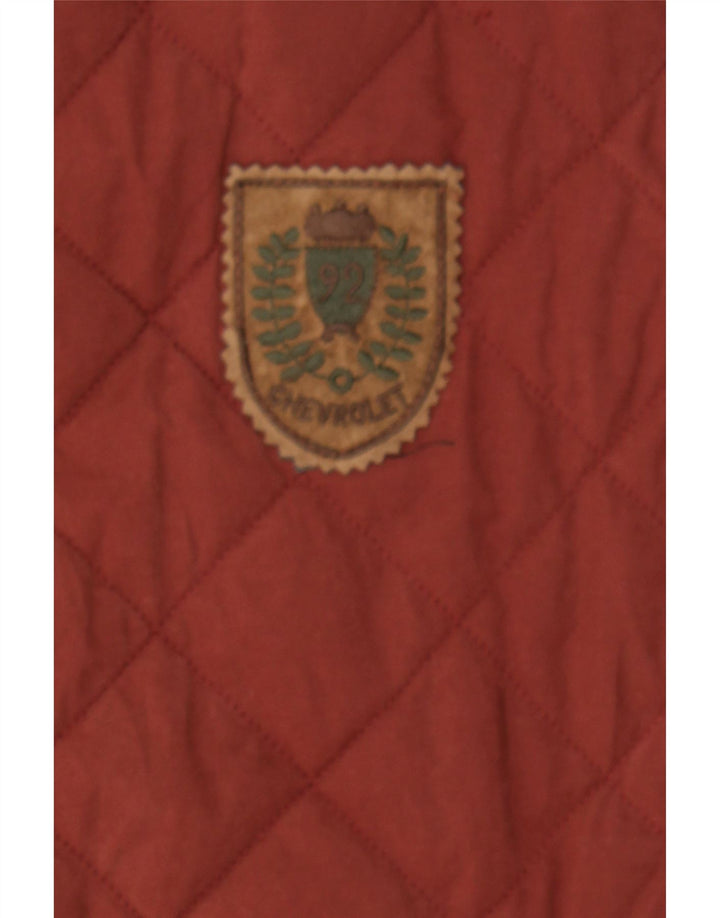 VINTAGE Mens Quilted Jacket UK 38 Medium Red Cotton Vintage Vintage and Second-Hand Vintage from Messina Hembry 