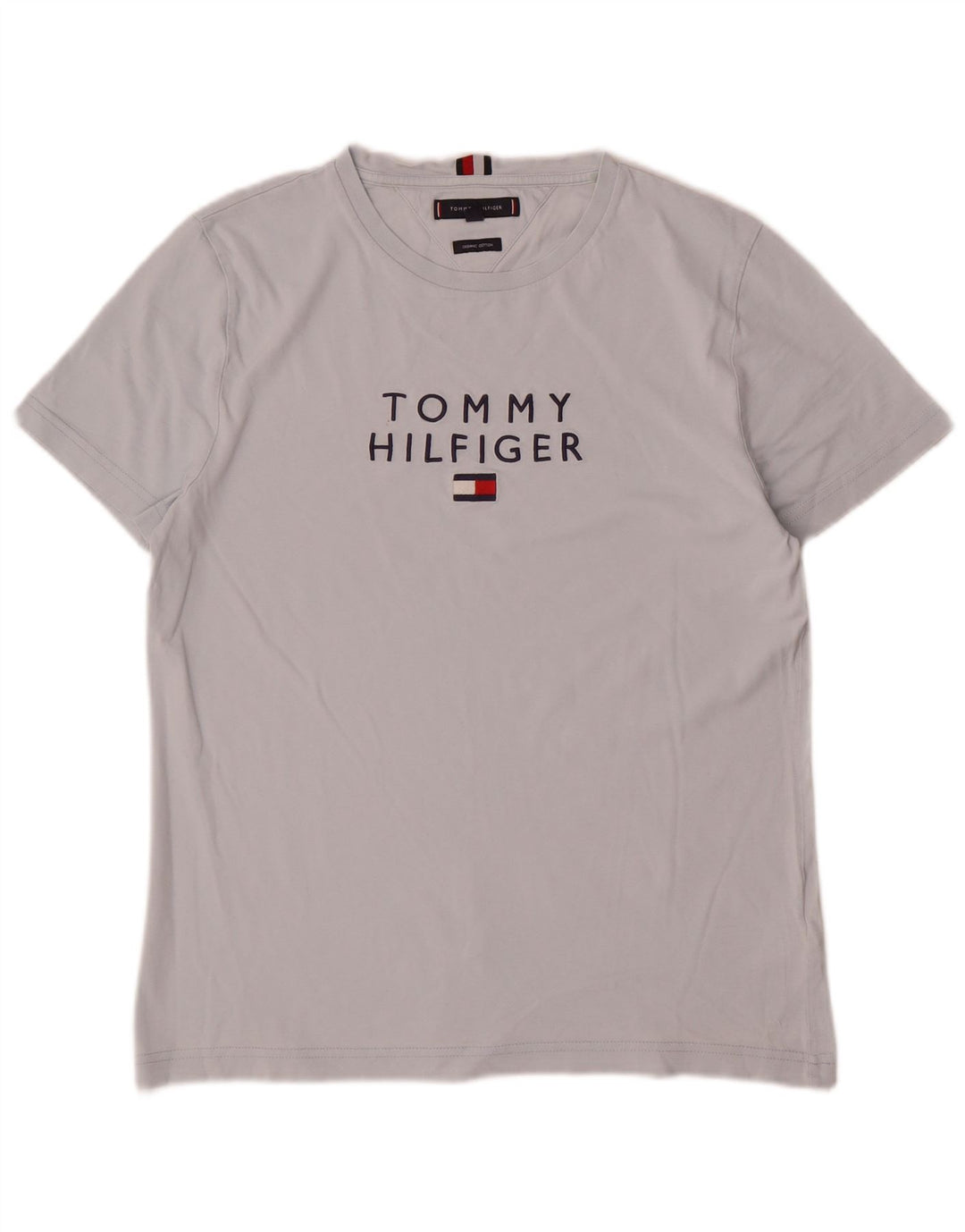 Męska koszulka z grafiką Tommy Hilfiger, średnia szara bawełna