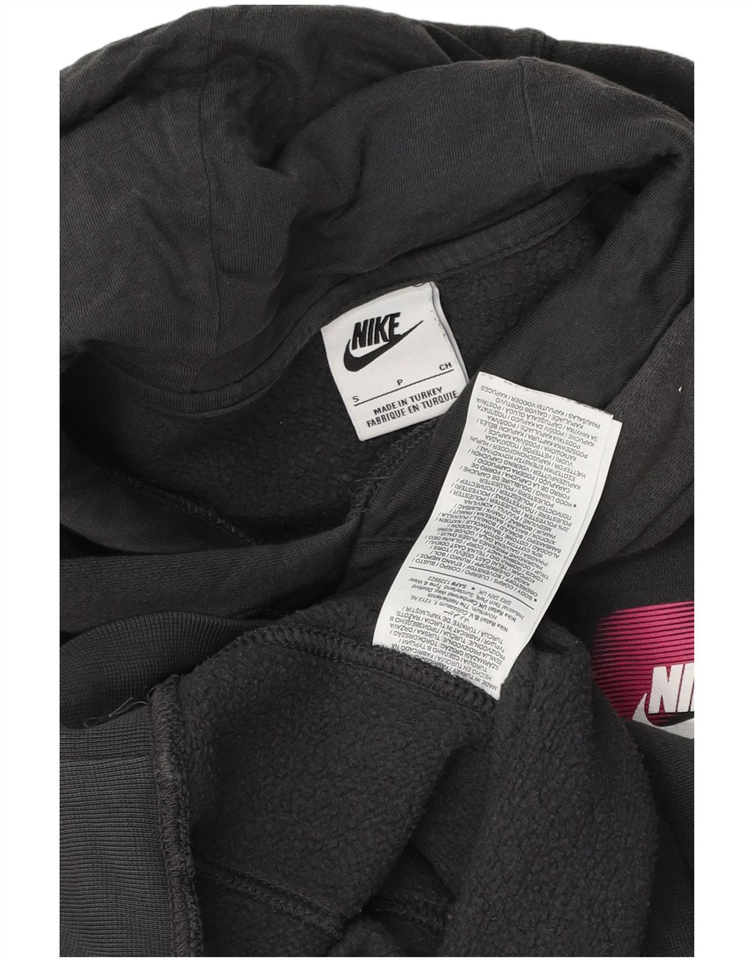 Męski sweter z kapturem Nike z grafiką, mały, szary, bawełniany