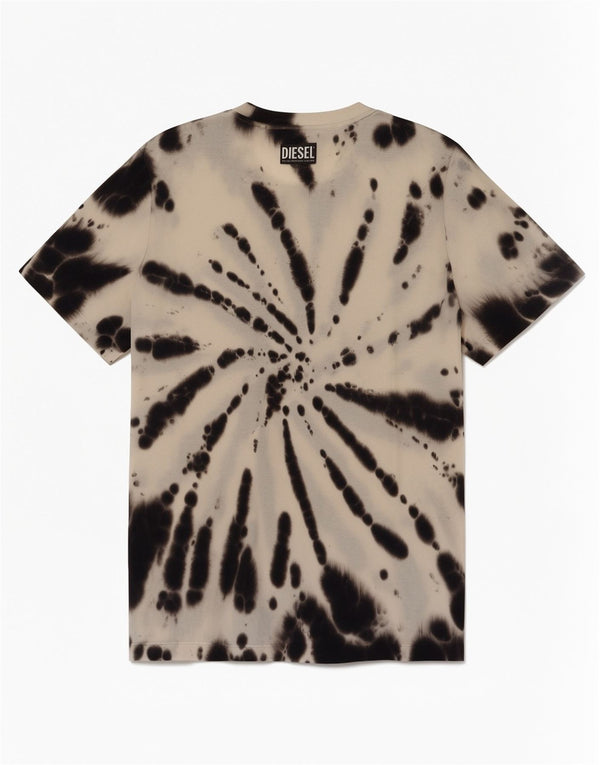Męski T-shirt z grafiką Diesel z krótkim rękawem, mały, wielokolorowy krawat