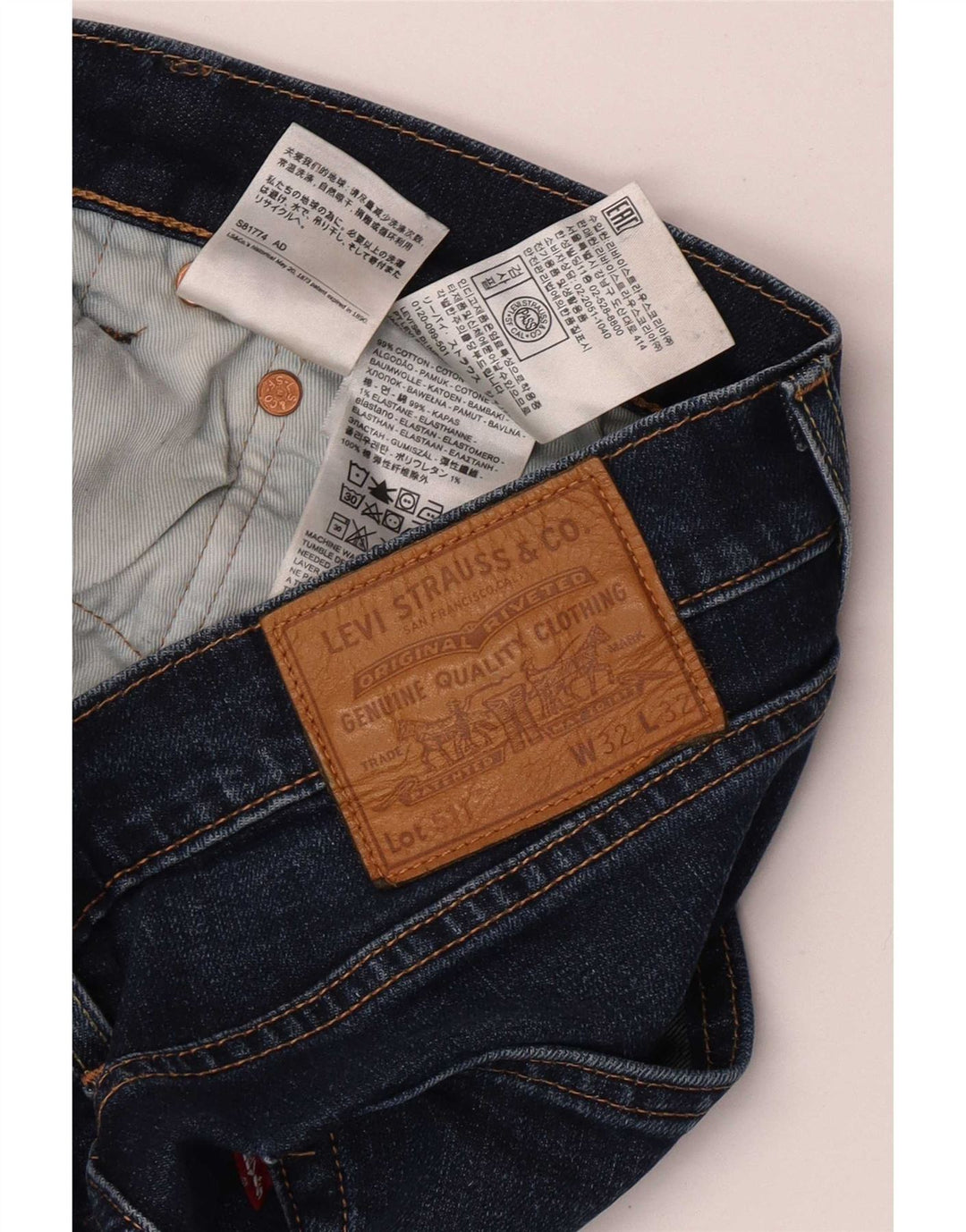 Męskie jeansy Levi's 511 Tapered W32 L29 Niebieskie bawełniane