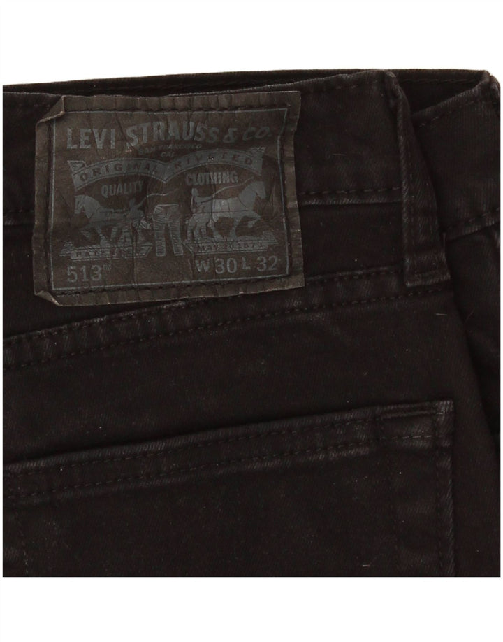 Męskie jeansy Levi's 513 Slim Straight W30 L32 Czarna bawełna