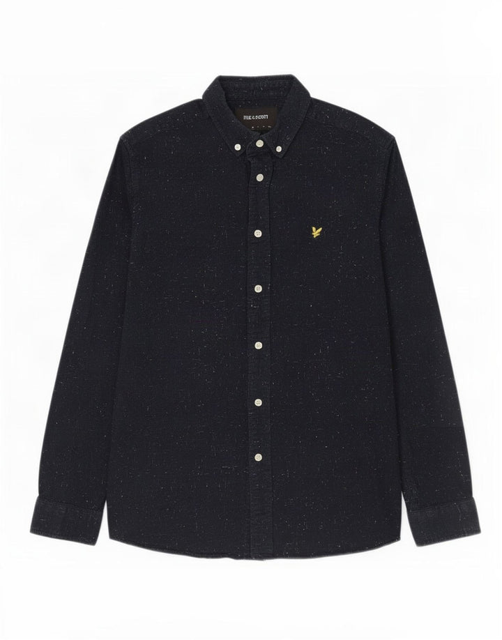 Koszula męska Lyle & Scott, średnia, granatowa, bawełniana w cętki