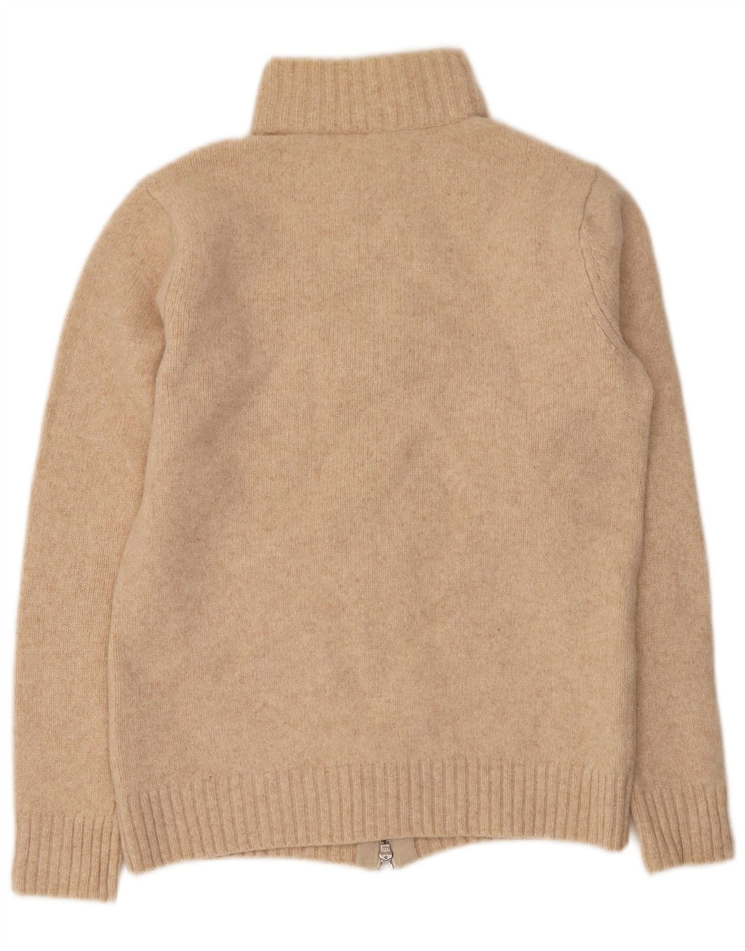 Damski sweter rozpinany Armani UK 12 Średni beż z dziewiczej wełny
