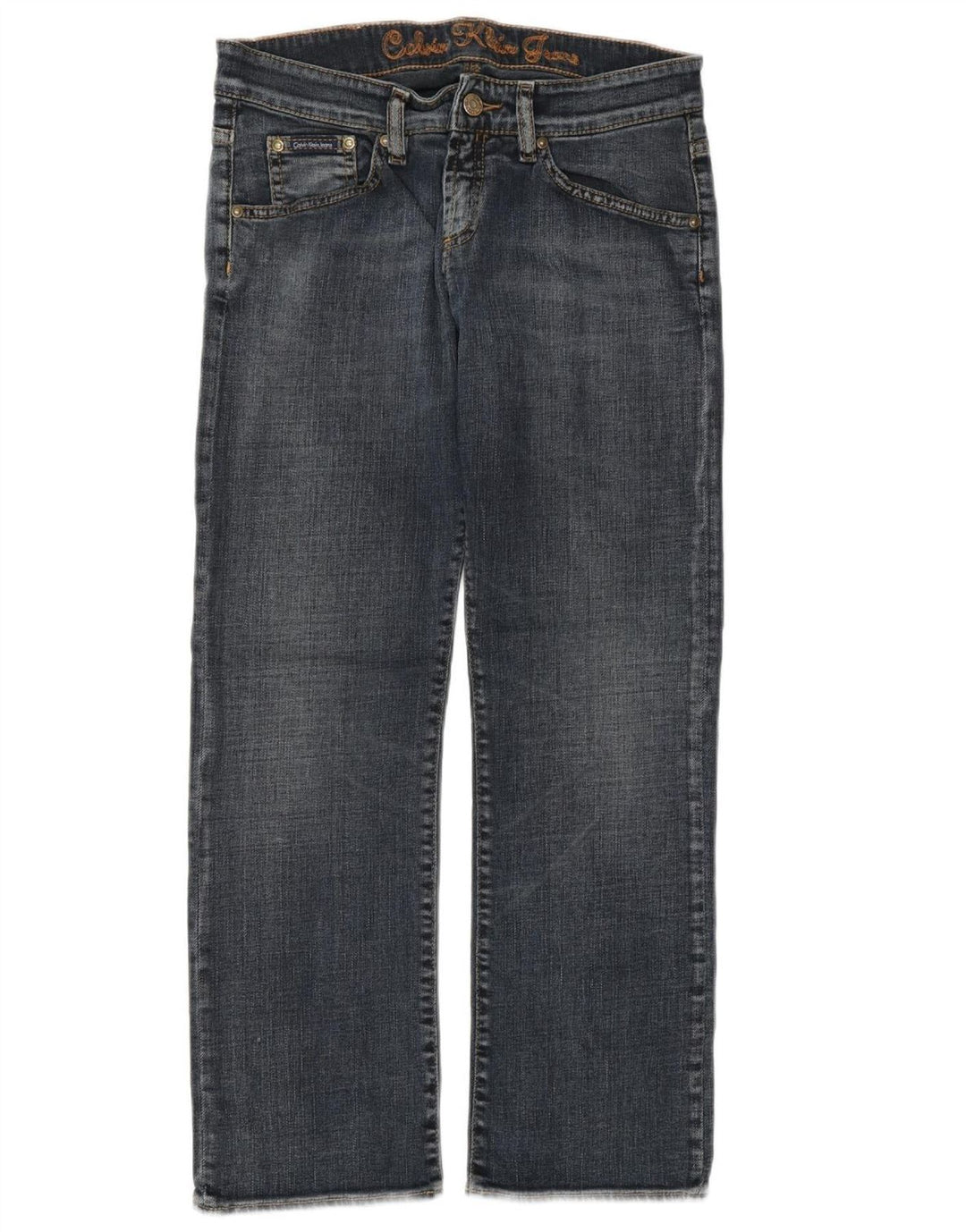 Damskie jeansy proste CALVIN KLEIN W30 L27 Niebieskie, bawełniane