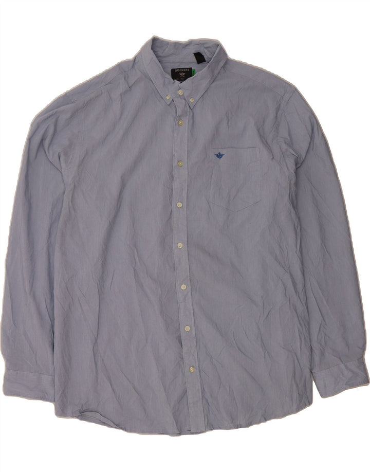 DOCKERS Mens Classic Fit Shirt 2XL Blue Cotton Vintage Dockers and Second-Hand Dockers from Messina Hembry 