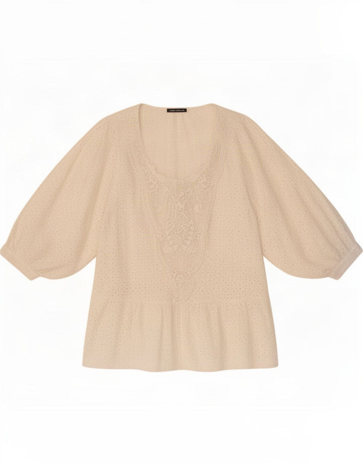 Bluzka damska Zara z rękawem 3/4 Top UK 10 Small White