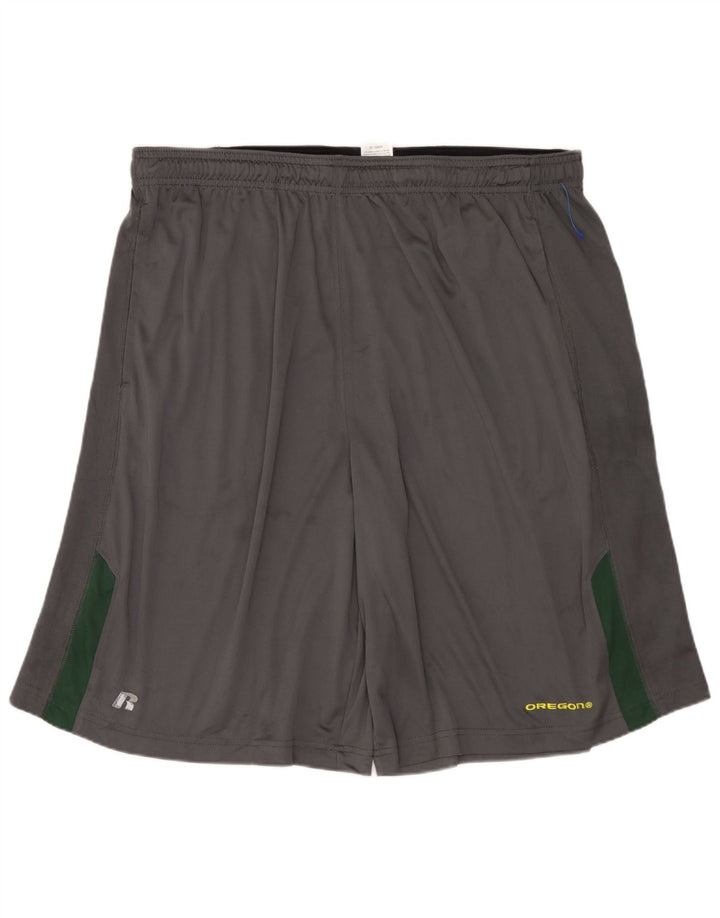 Męskie spodenki sportowe RUSSELL ATHLETIC 2XL, szary poliester z blokami kolorów