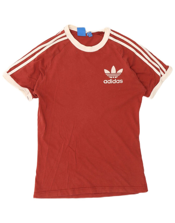Męska koszulka z grafiką Adidas, mała, bordowa, bawełniana