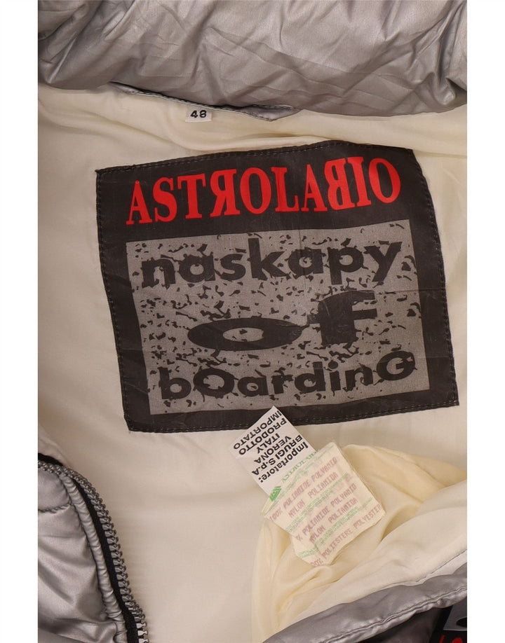 Męska wyściełana kamizelka Astrolabio IT 48 Średni srebrny poliamid