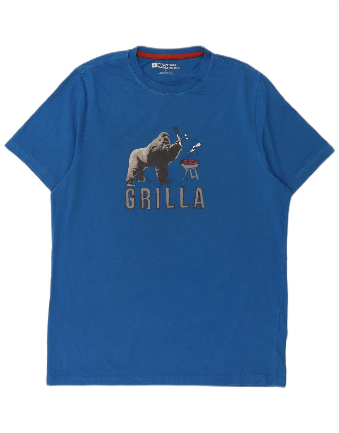 Męski T-shirt z grafiką Mountain Warehouse o regularnym kroju, średnioniebieski, bawełniany