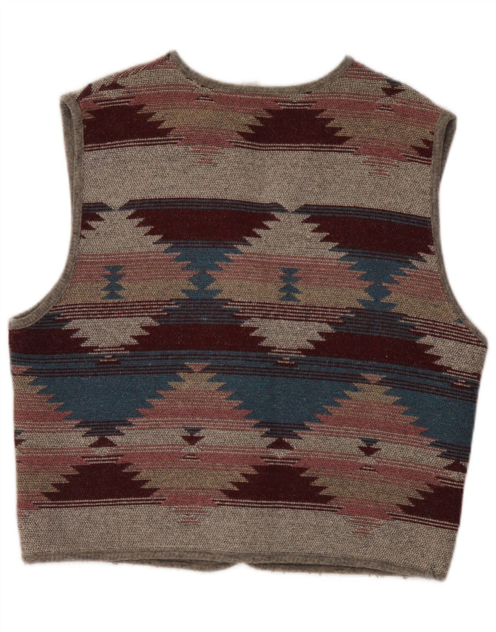Vintage męska kamizelka duża wielobarwna Fair Isle Aztec