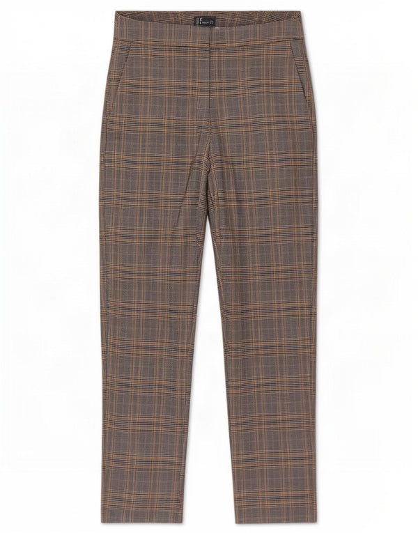 Zara Womens Tapered Chino Trousers Small W26 L27 Grey Check Polyester