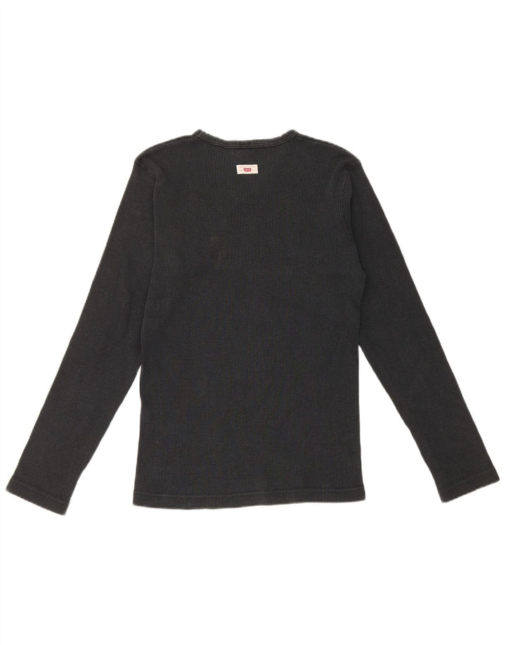 Damski top Levi's z długim rękawem UK 12, średni czarny, bawełniany