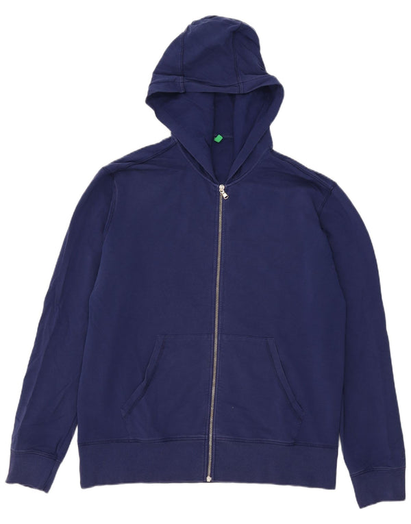 Męski sweter z kapturem i zamkiem Benetton XL, granatowy, bawełniany
