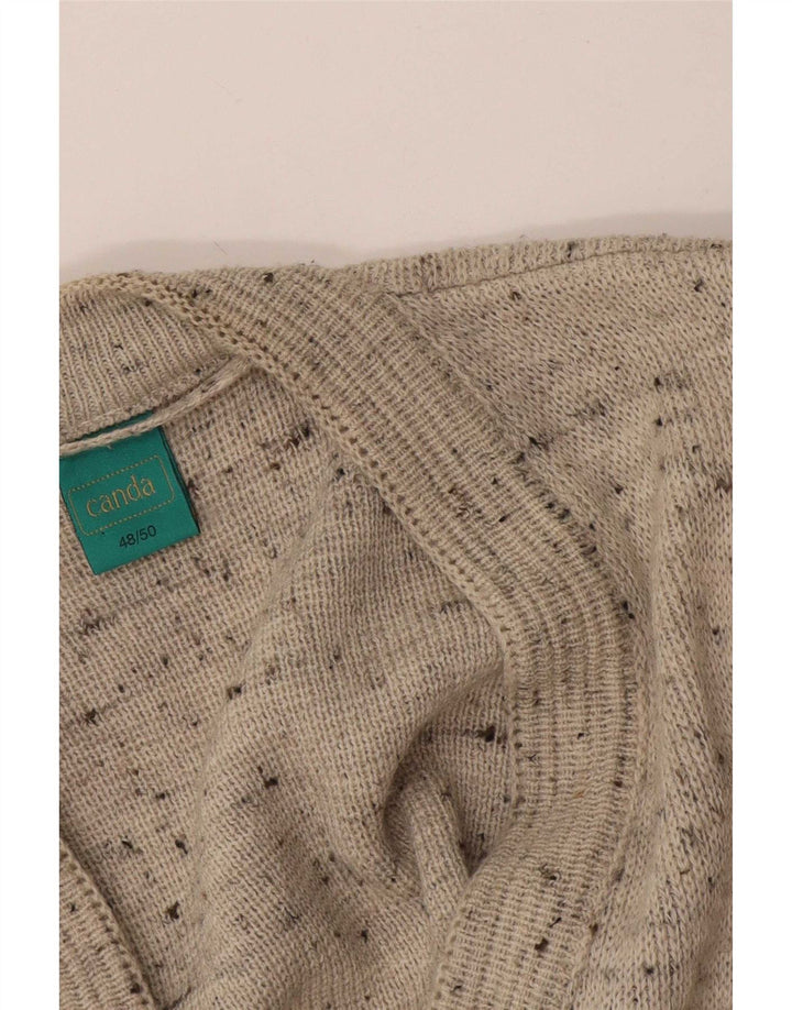Canda Męski sweter kardigan IT 48/50 Średni szary geometryczny akryl