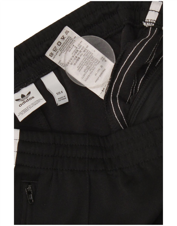 Damskie spodnie dresowe ADIDAS UK 8, małe, czarne, poliestrowe