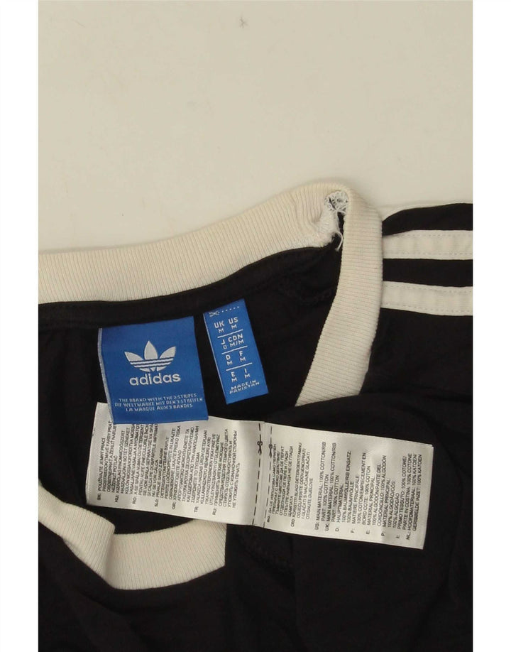 Męska koszulka z grafiką Adidas, średnia, czarna bawełna
