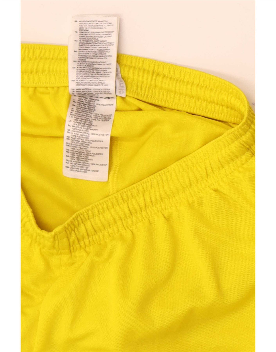 Męskie spodenki sportowe Adidas Climalite, małe, żółte, poliestrowe