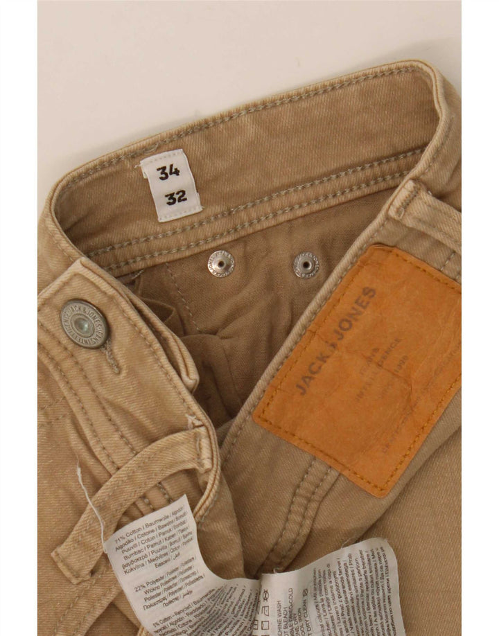 Jeansy męskie Jack & Jones W34 L32 Beżowa bawełna