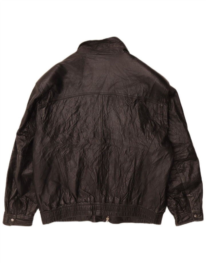 Vintage męska kurtka skórzana UK 38 średniej czarnej skóry