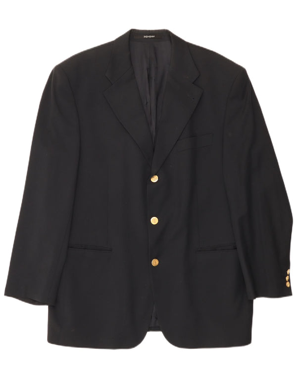 Męska marynarka zapinana na 3 guziki Yves Saint Laurent UK 42 XL Granatowa, nowa wełna