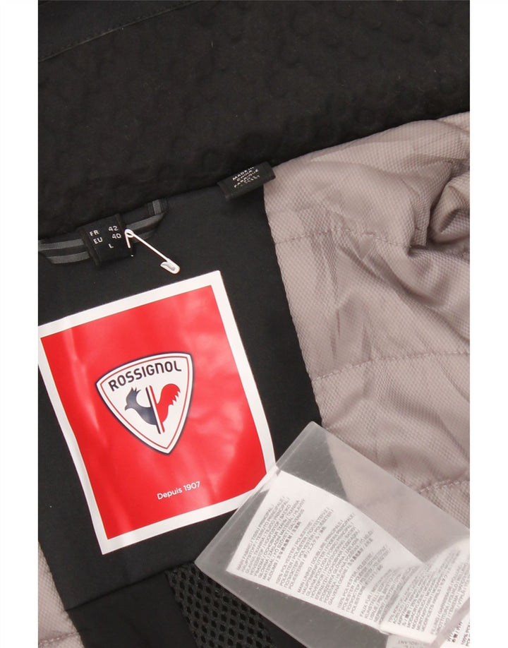 Damska wodoodporna kurtka z kapturem Rossignol UK 14, duża, czarna, poliestrowa