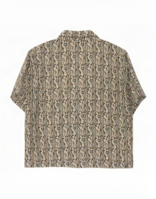 Vintage Womens Abstract Pattern Shirt UK 14 Medium White Nautical