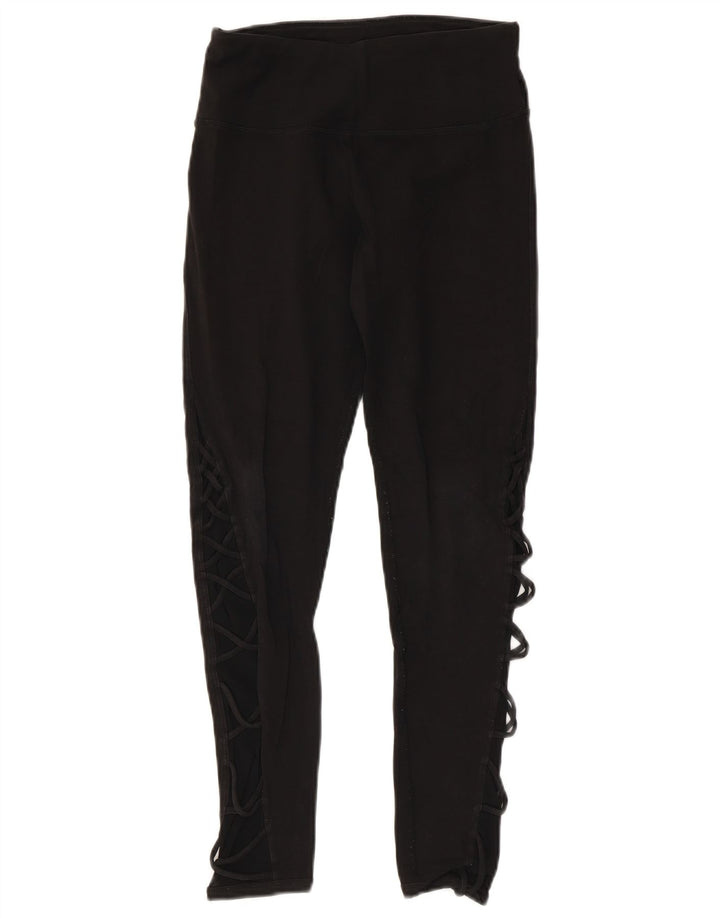 Damskie legginsy CALVIN KLEIN z grafiką UK 10, małe, czarne, bawełniane