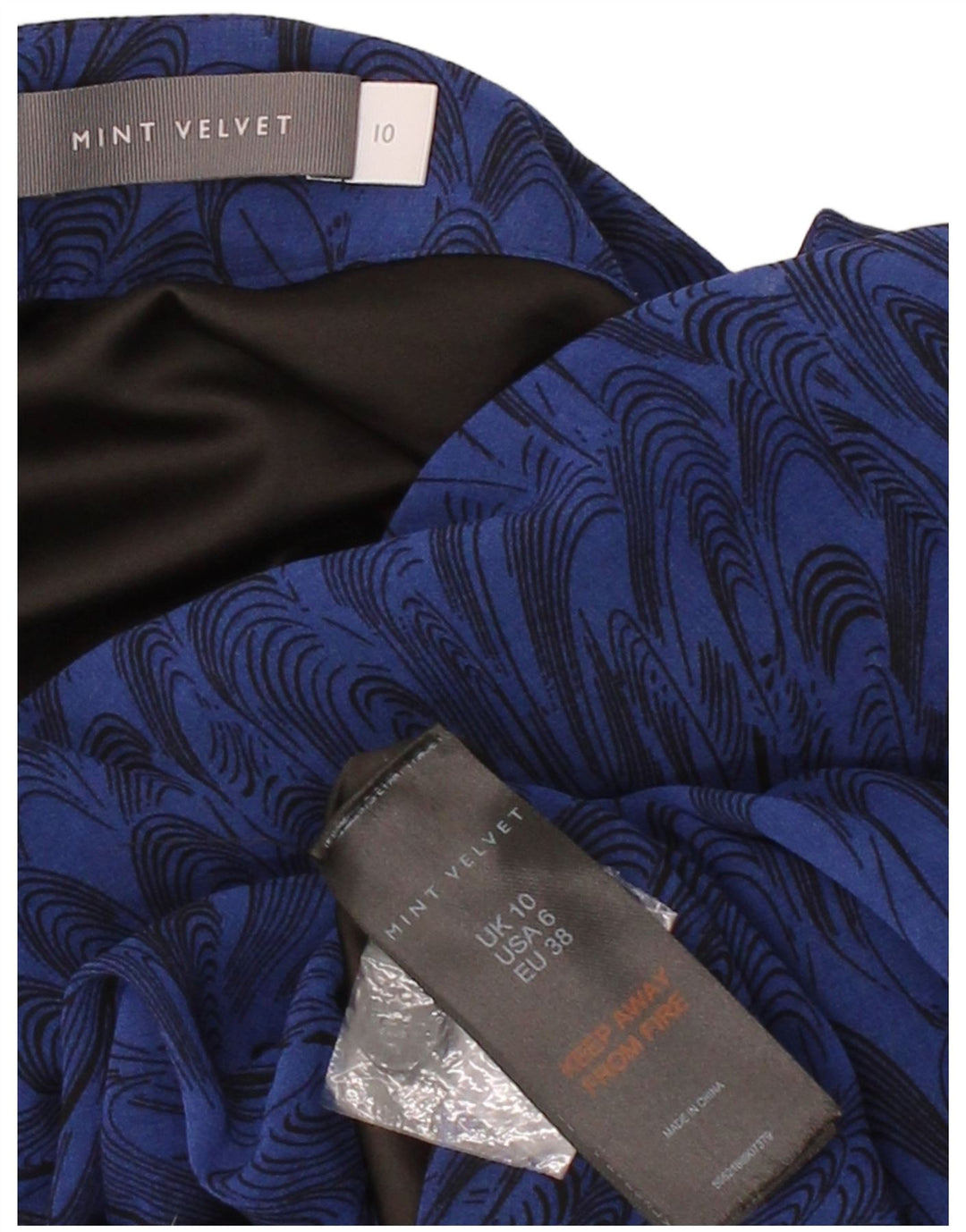 MINT VELVET Womens Abstract Pattern Maxi Skirt UK 10 Small W30  Blue