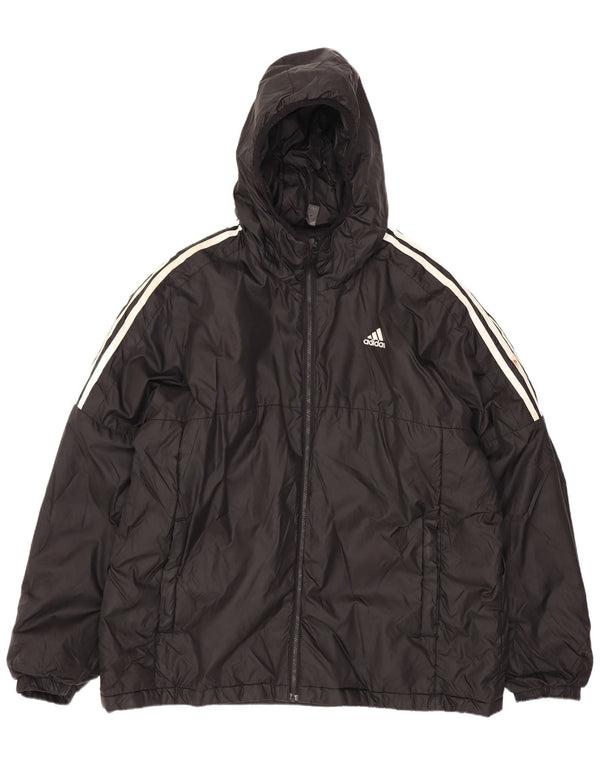 Męska wyściełana kurtka z kapturem Adidas UK 42 XL Czarny poliester