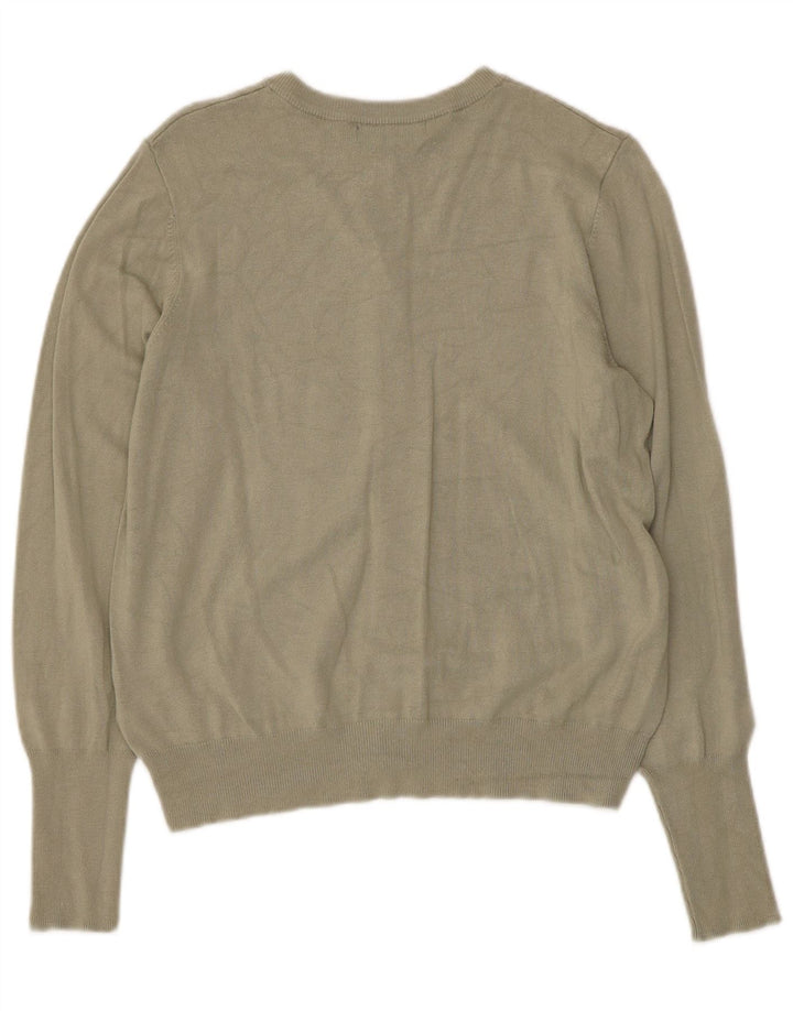 Marks & Spencer Damski sweter kardigan UK 14, średnia wiskoza khaki