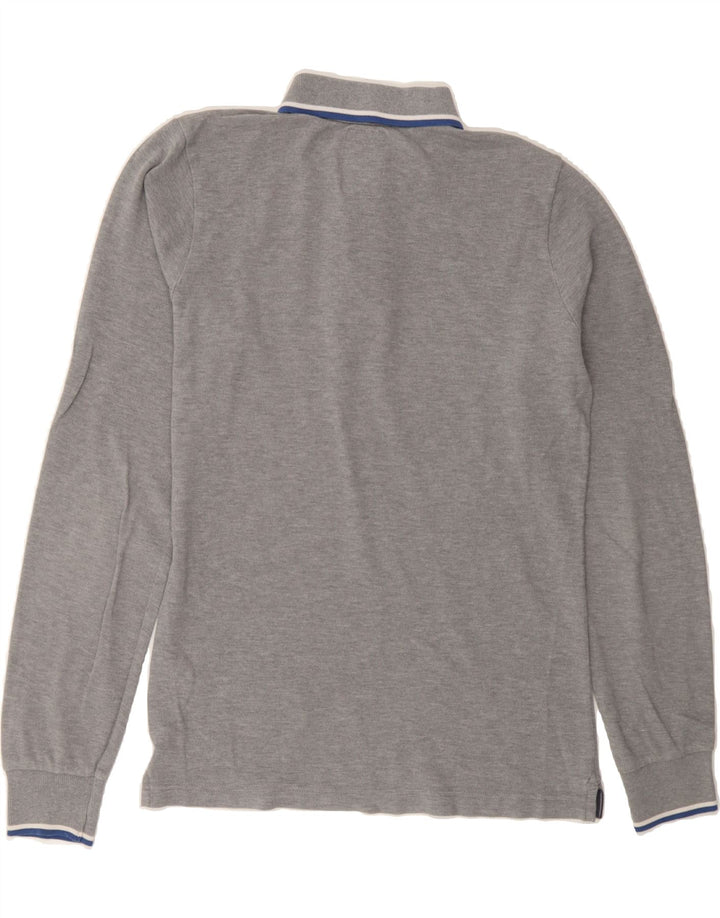 NORTH SAILS Mens Long Sleeve Polo Shirt Medium Grey Cotton Vintage North Sails and Second-Hand North Sails from Messina Hembry 