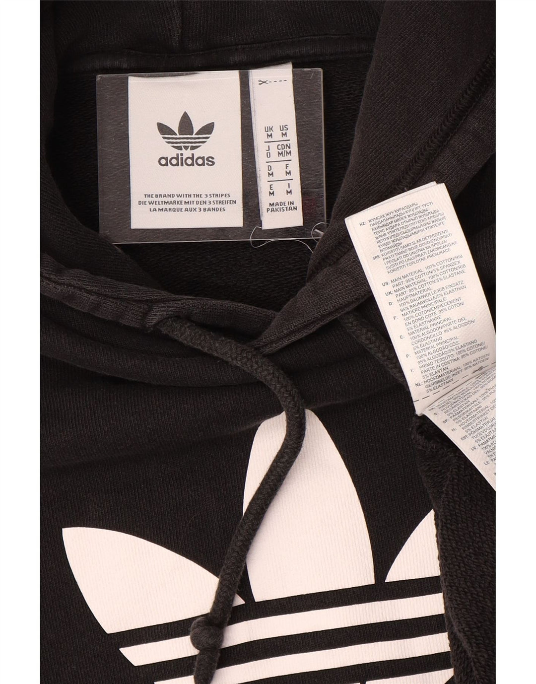 Męska bluza z kapturem Adidas Graphic, średnia czarna, bawełniana