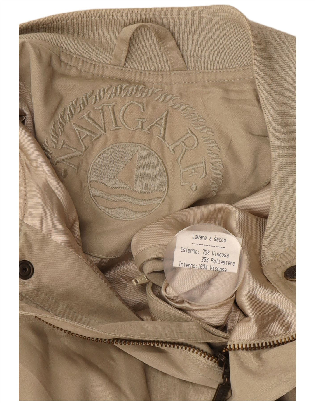 Męska kurtka bomberka Navigare UK 42 XL, beżowa wiskoza