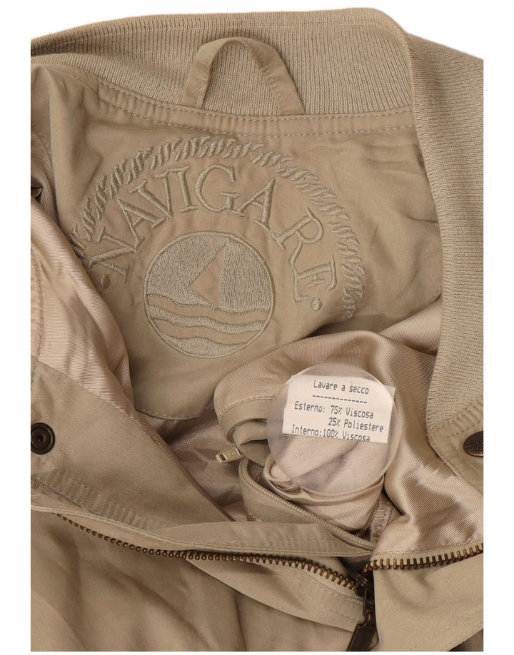 Męska kurtka bomberka Navigare UK 42 XL, beżowa wiskoza