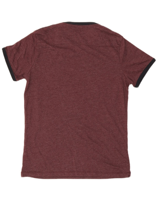 T-shirt męski French Connection Top, średnia, bordowa bawełna