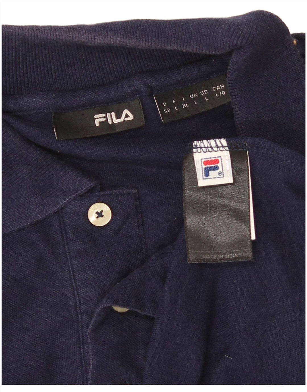 Męska koszulka polo FILA, duża, granatowa, bawełniana