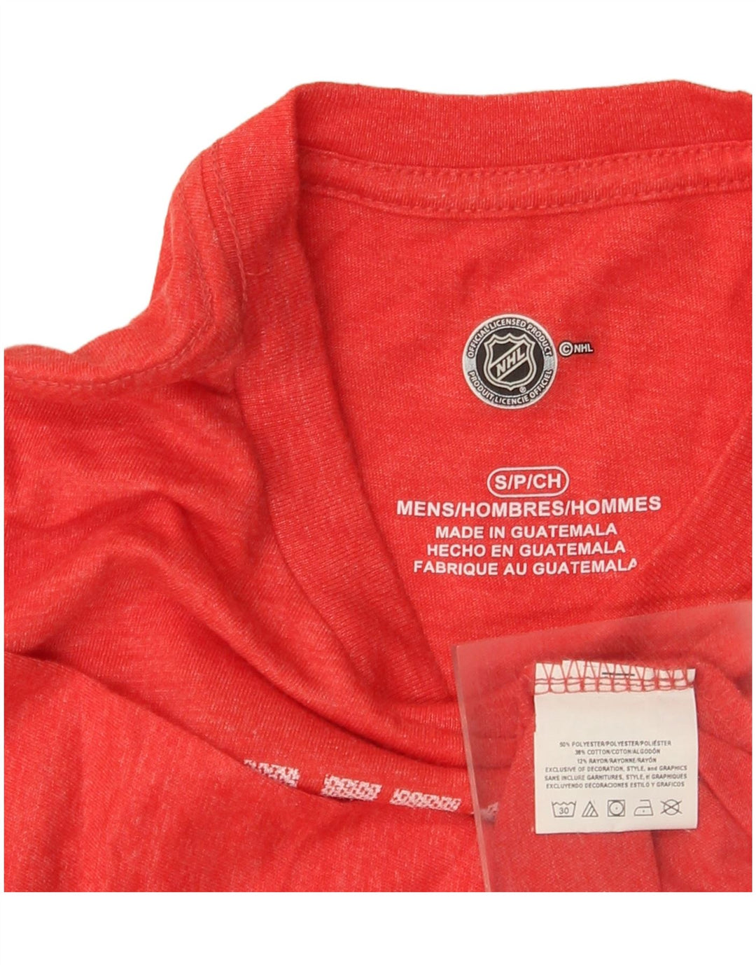 Męski T-shirt z grafiką NHL Chicago Blackhawks, mały, czerwony poliester