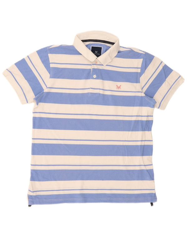 Męska koszulka polo Crew Clothing, duża, niebieska, bawełniana w paski