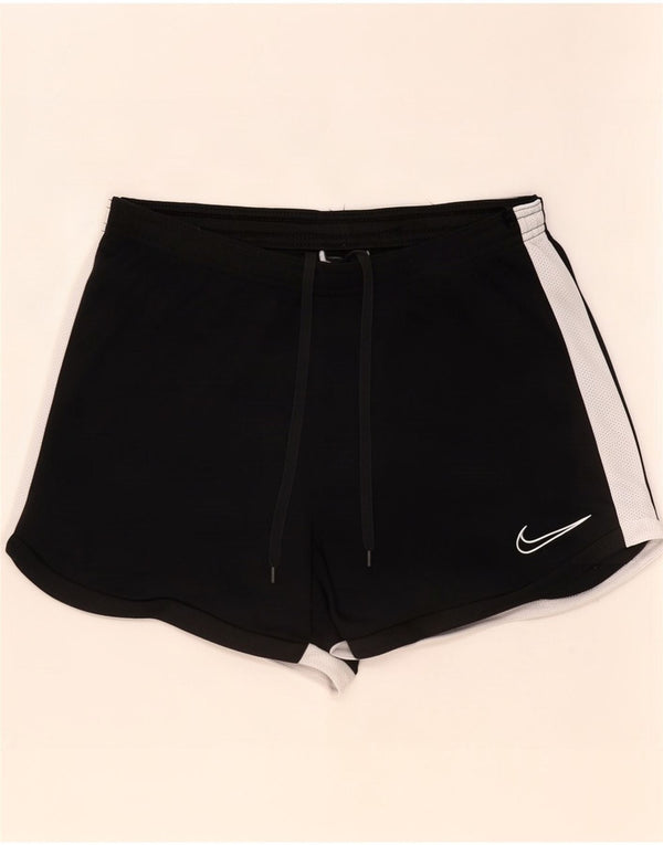 Damskie spodenki sportowe Nike Dri Fit UK 10, mały, czarny poliester z blokami kolorów