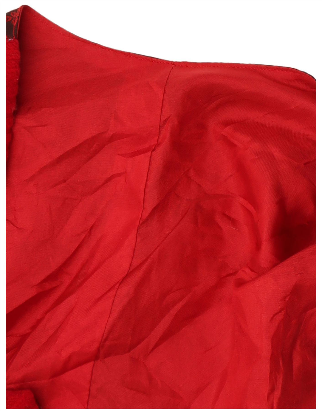 Kamizelka damska Vintage UK 12, średnia czerwona w kwiaty