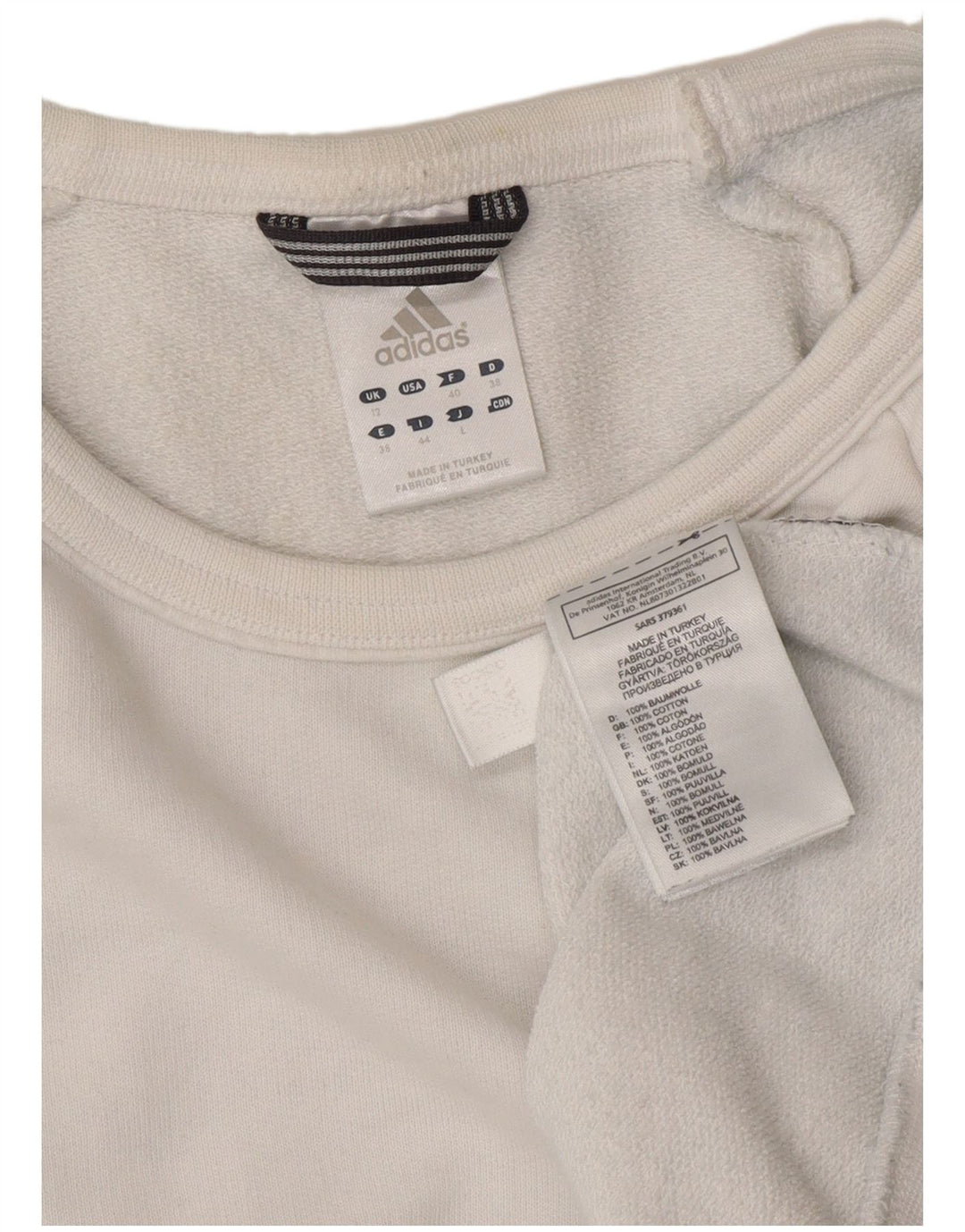 Bluza damska Adidas Jumper UK 12 Średnia biała bawełna