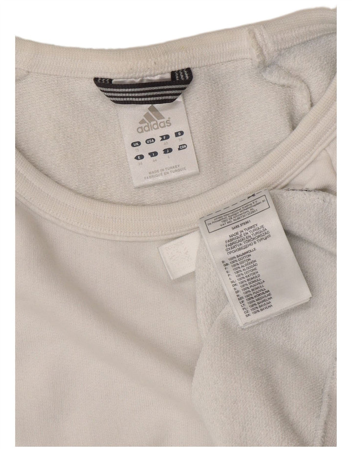 Bluza damska Adidas Jumper UK 12 Średnia biała bawełna