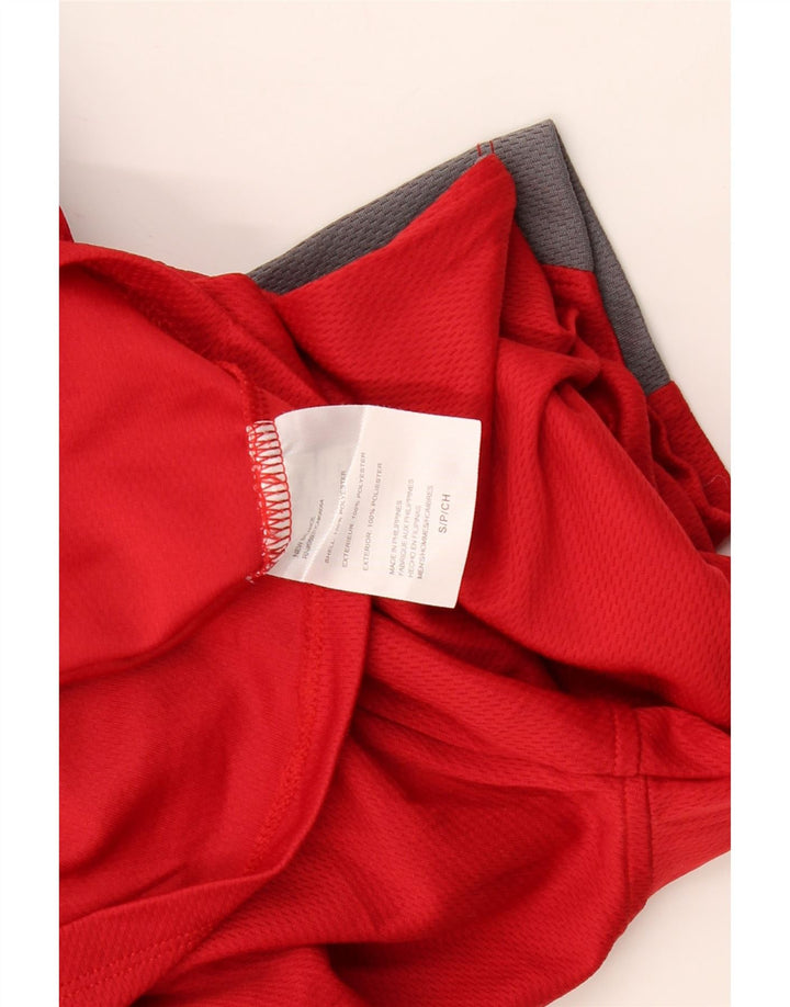 NEW BALANCE Womens Oversized Top Long Sleeve UK 10 Small Red Colourblock Vintage New Balance and Second-Hand New Balance from Messina Hembry 