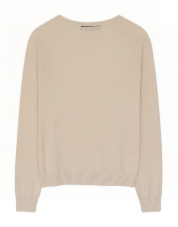 Zara Womens Cardigan Sweater UK 12 Medium White Cotton