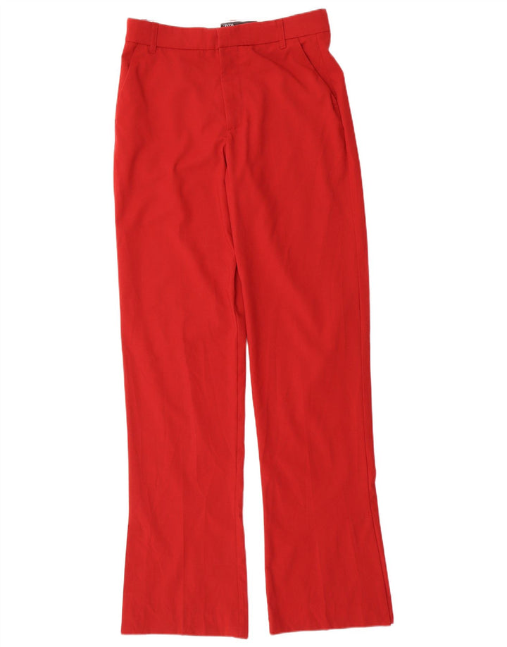 Spodnie damskie Zara Bootcut Chino, małe W26 L33, czerwone, poliestrowe
